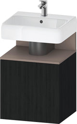 DURAVIT Qatego Waschtischunterbau 490 mm wandhängend, 1 Tür links, Weiß Matt mit Eiche Schwarz Nische
