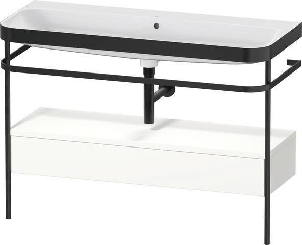 Duravit Waschtischset HAPPY D.2 PLUS 1175x490mm ein Hahnloch taupe supermatt