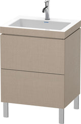 Duravit L-Cube Waschtischset 698 mm mit Vero Air Becken, 2 Auszüge, Basalt Matt