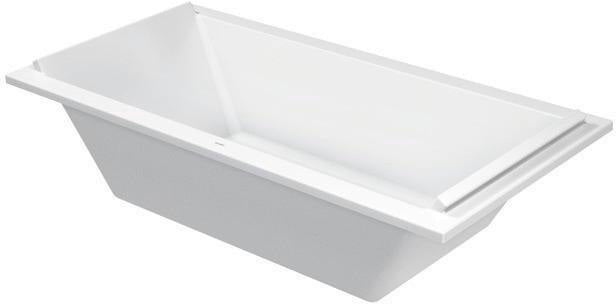 DURAVIT Starck Badewanne 1900x900 mm Einbau mit Mittelablauf, 2 Rückenschrägen, Weiß