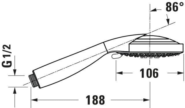 DURAVIT Handbrause D106mm mit 3 Strahlarten und Antikalksystem in Chrom