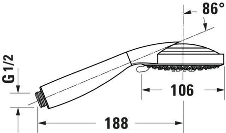 DURAVIT Handbrause D106mm mit 3 Strahlarten und Antikalksystem in Chrom