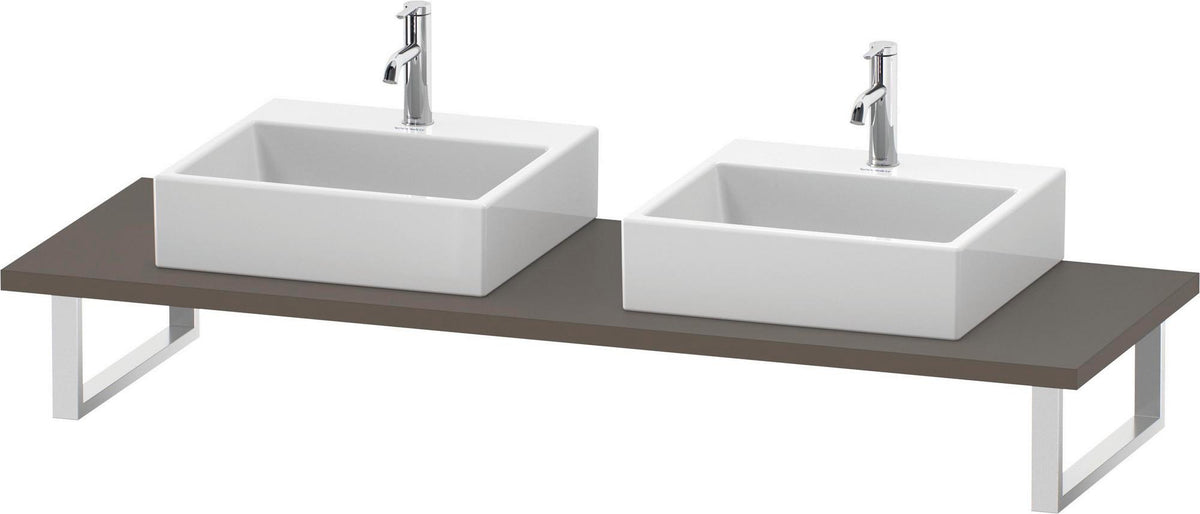 Duravit L-Cube Konsole variabel – 2 Ausschnitte, 550 mm Tiefe, Weiß Matt