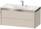 Duravit Möbelwaschtischset XViu 1000x480mm mit Unterbau, Nussbaum mitte und keramischer Ventilabdeckhaube