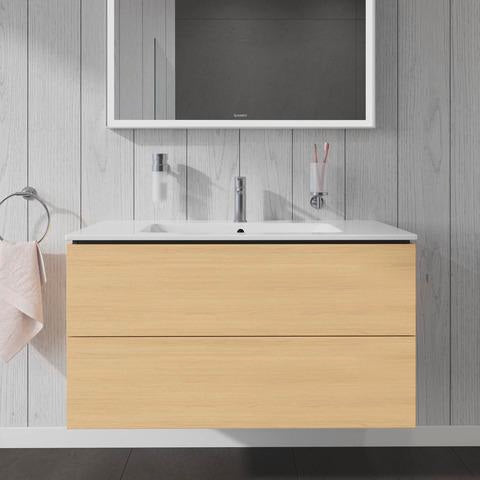 Duravit L-Cube Waschtischunterbau 1020 mm taupe matt – wandhängend, 2 Schubkästen, Tip-On
