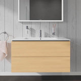 Duravit L-Cube Waschtischunterbau 1020 mm taupe matt – wandhängend, 2 Schubkästen, Tip-On