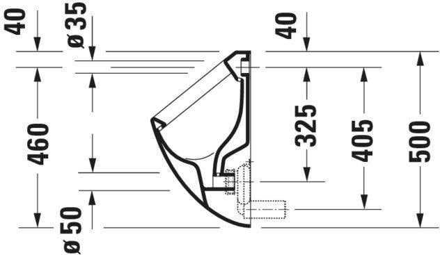 DURAVIT Design Classics Urinal 305 mm weiß mit Fliege absaugend ohne Deckel