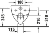 DURAVIT D-Code Wand-WC 540 mm spülrandlos weiß – Tiefspüler, wandhängend