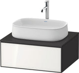DURAVIT Zencha Konsolen-Waschtischunterbau 650 mm Eiche Anthrazit mit 1 Auszug und Push-Open