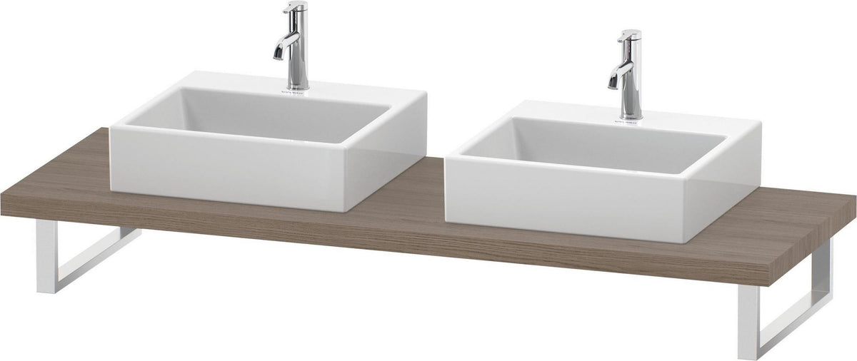Duravit DuraStyle Konsole 45x550 mm Eiche Terra – variable Breite 800–2000 mm, 2 Ausschnitte