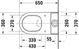DURAVIT White Tulip Stand-WC 650 mm spülrandlos von Philippe Starck – Weiß