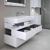 DURAVIT Qatego Hochschrank 400 mm, 2 Türen, weiß Hochglanz, Eiche Schw. Matt