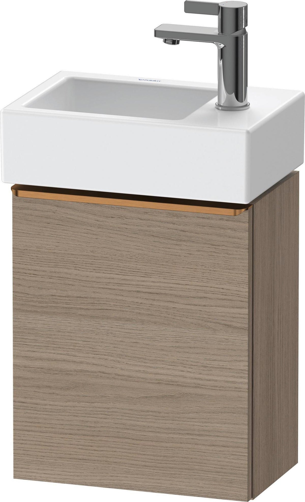 Duravit D-Neo Waschtischunterbau 364 mm Eiche Terra Matt, 1 Tür rechts, wandhängend