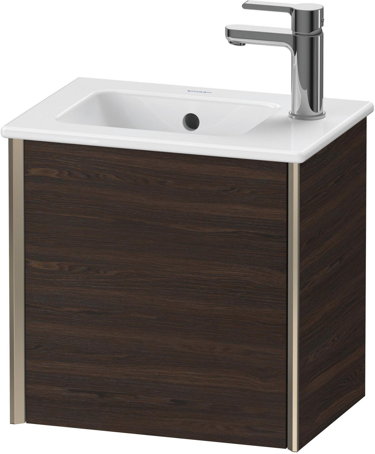 DURAVIT XViu Waschtischunterbau wandhängend, 1 Tür, 410 mm, Amerikanischer Nussbaum, Tip-On