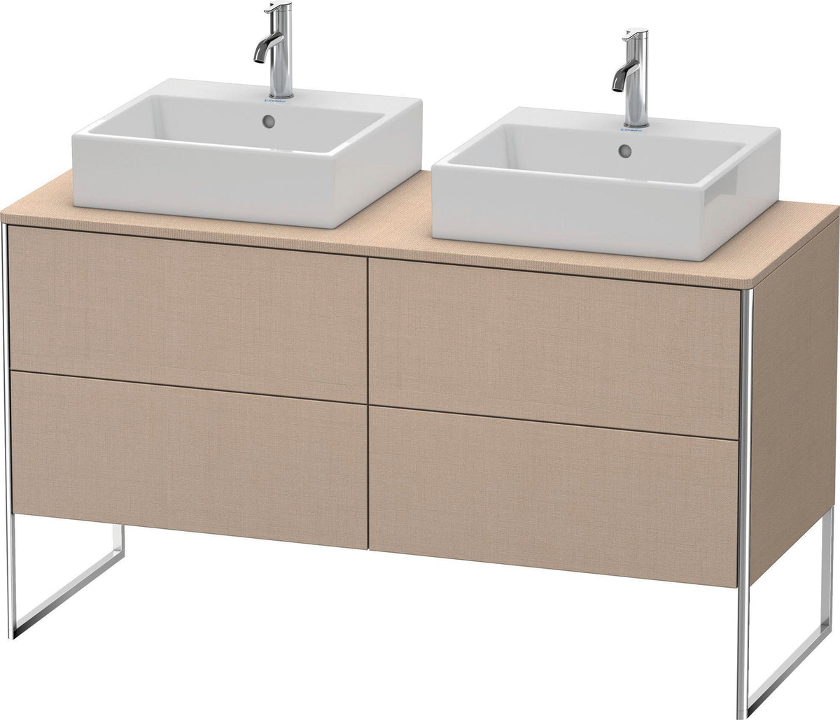 DURAVIT XSquare Waschtischunterbau 1400 mm betongrau matt mit 4 Schubkästen und Tip-On-Technik