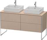 DURAVIT XSquare Waschtischunterbau 1400 mm betongrau matt mit 4 Schubkästen und Tip-On-Technik