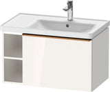 DURAVIT D-Neo Waschtischunterbau 784 mm wandhängend mit 1 Auszug und 2 offenen Fächern in Betongrau Matt