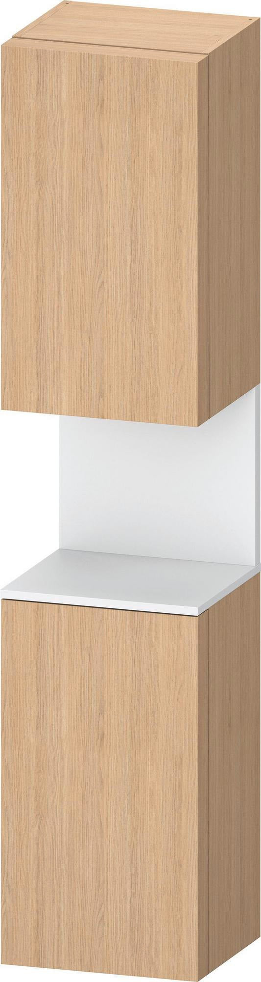 DURAVIT Qatego Hochschrank 400 mm Eiche Schwarz Matt – 2 Türen, Soft-Close, Tip-on