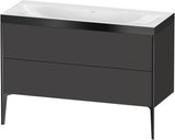DURAVIT XViu c-bonded Waschtischunterbauset 1200 mm, 2 Auszüge, anthrazit, bodenstehend