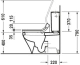 DURAVIT DuraStyle Stand-WC Kombi 705 mm Tiefspüler weiß für Dusch-WC Sitz
