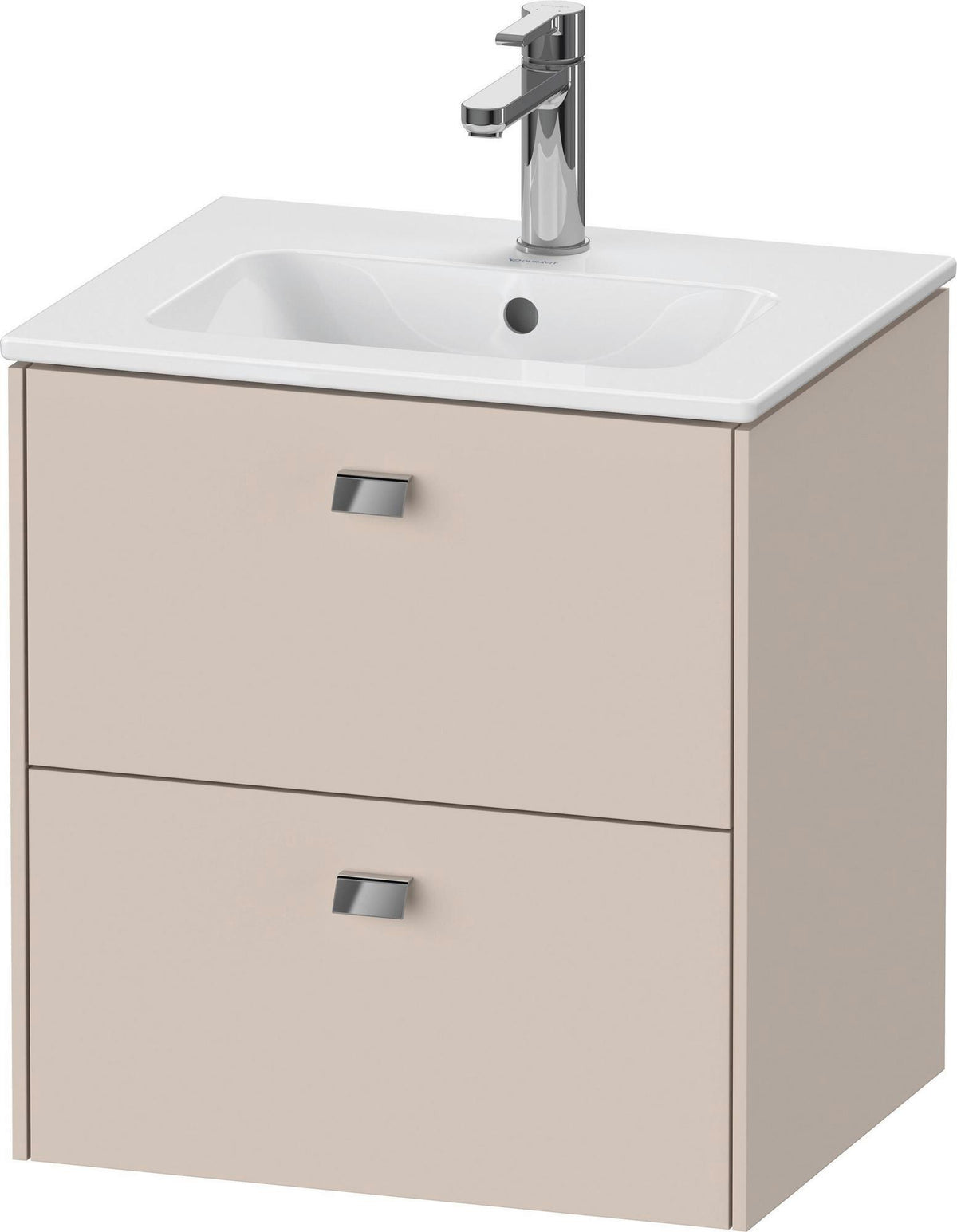 DURAVIT Brioso Waschtischunterbau 553x520x419 mm, 2 Schubkästen, Weiß Matt, Griff Chrom