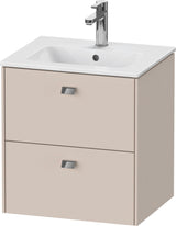 DURAVIT Brioso Waschtischunterbau 553x520x419 mm, 2 Schubkästen, Weiß Matt, Griff Chrom
