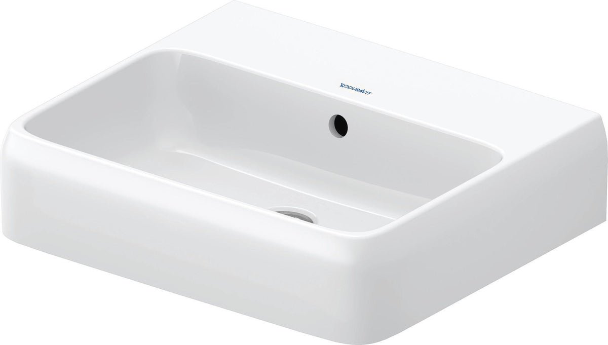 DURAVIT Qatego Waschtisch 500 mm mit Hahnlochbank und HygieneGlaze in Weiß