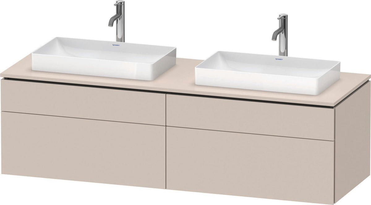 DURAVIT L-Cube Konsolenwaschtischunterbau 1620 mm Taupe supermatt mit Tip-on Technik