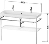 DURAVIT Happy D.2 c-shaped Waschtischset 1175 mm mit Metallkonsole und Hahnloch