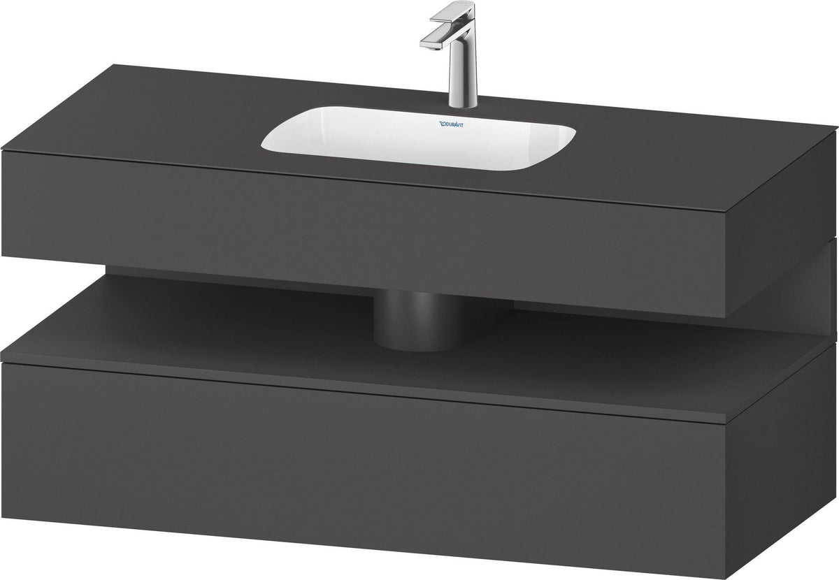 DURAVIT Qatego Studio F. A. Porsche Einbauwaschtisch mit Konsolenwaschtischunterbau 1200 mm Weiß Matt
