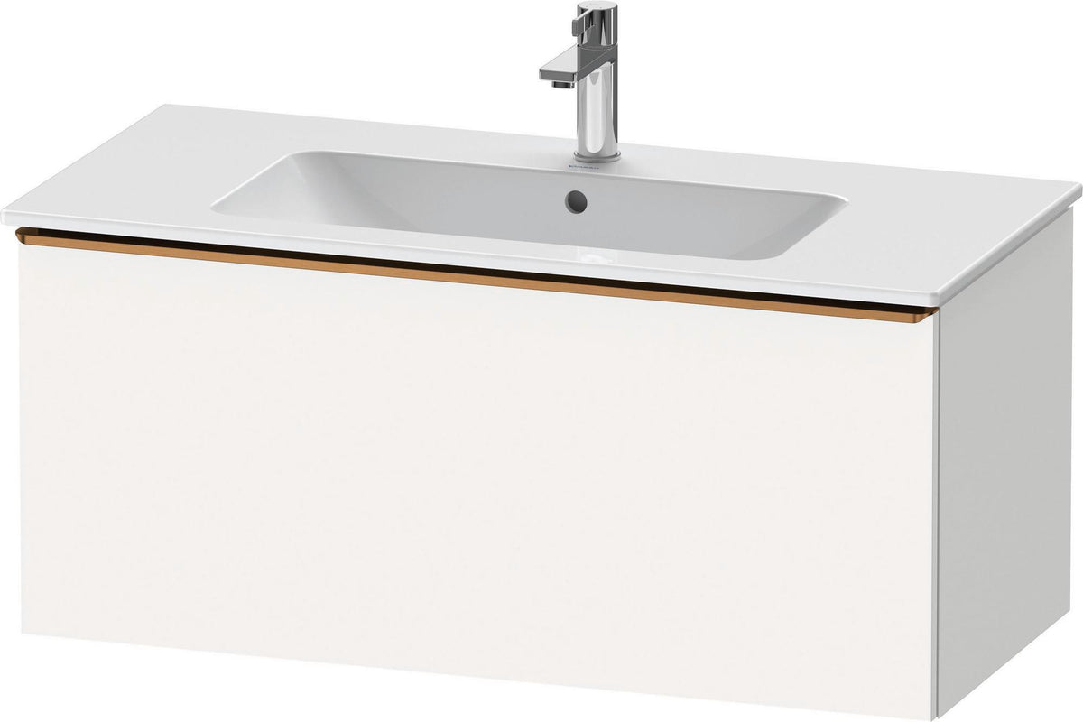 Duravit D-Neo Waschtischunterbau 1010 mm, 1 Auszug, Weiß Matt, Griff Bronze Gebürstet, Wandhängend