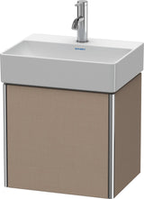 Duravit XSquare Waschtischunterbau 434 mm, 1 Tür links, Basalt Matt, wandhängend