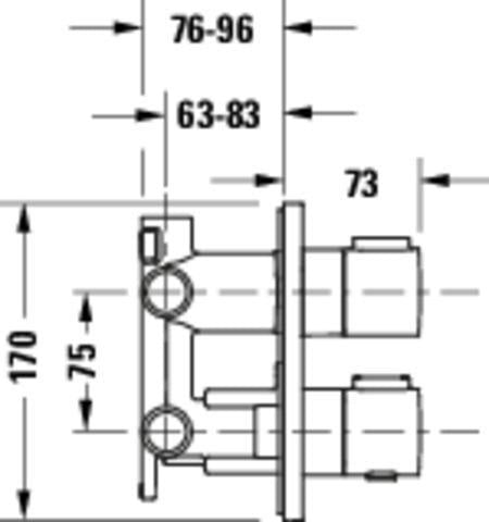 DURAVIT Thermostatarmaturen Unterputz-Set Rosette rund Bronze Gebürstet – 2 Verbraucher