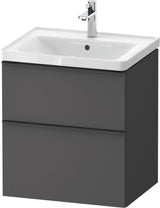 Duravit D-Neo Waschtischunterbau 584 mm betongrau matt mit Auszug und Schubkasten