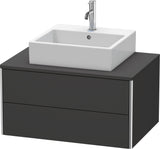DURAVIT XSquare Waschtischunterbau 800 mm wandhängend Graphit Supermatt 2 Schubkästen