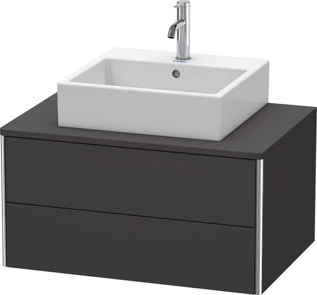 DURAVIT XSquare Waschtischunterbau 800 mm wandhängend Graphit Supermatt 2 Schubkästen