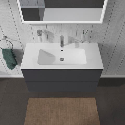 Duravit L-Cube Waschtischunterbau 1020 mm taupe matt – wandhängend, 2 Schubkästen, Tip-On