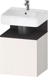 DURAVIT Qatego Waschtischunterbau 490 mm wandhängend, 1 Tür links, Weiß Matt mit Eiche Schwarz Nische