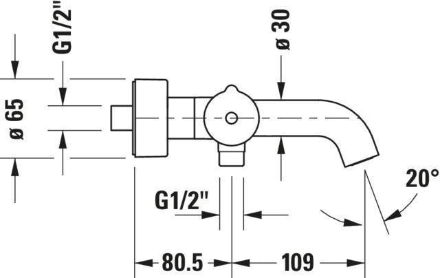 DURAVIT C.1 Wannenthermostat Aufputz – Thermostatkartusche, Schwarz Matt, 150 mm Mittenabstand