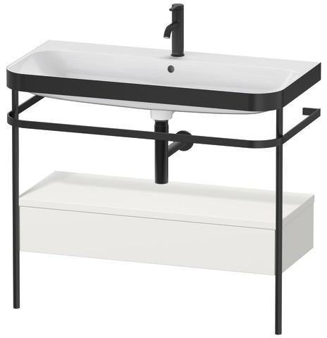 Duravit Waschtischset Happy D.2 Plus 975x490mm Taupe Supermatt mit Nussbaum-Konsole