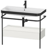 Duravit Waschtischset Happy D.2 Plus 975x490mm Taupe Supermatt mit Nussbaum-Konsole