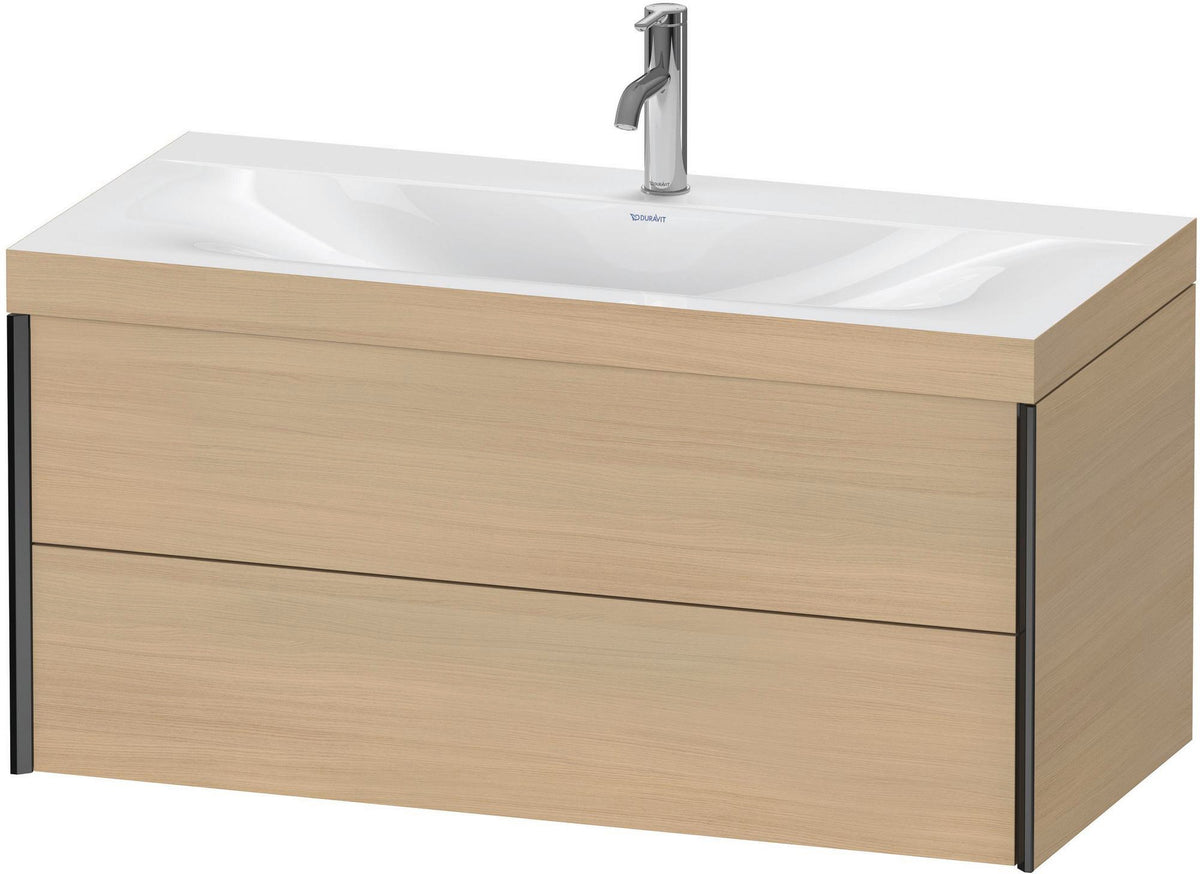 DURAVIT XViu Waschtischunterbauset 1000 mm, 2 Schubkästen, Eiche schwarz matt, c-bonded