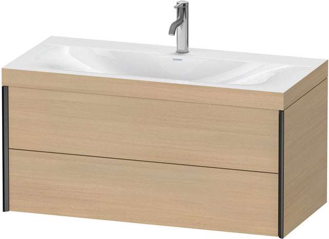 DURAVIT XViu Waschtischunterbauset 1000 mm, 2 Schubkästen, Eiche schwarz matt, c-bonded