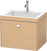 DURAVIT Brioso c-bonded Waschtischset 600 mm, wandhängend, Betongrau Matt, 1 Auszug