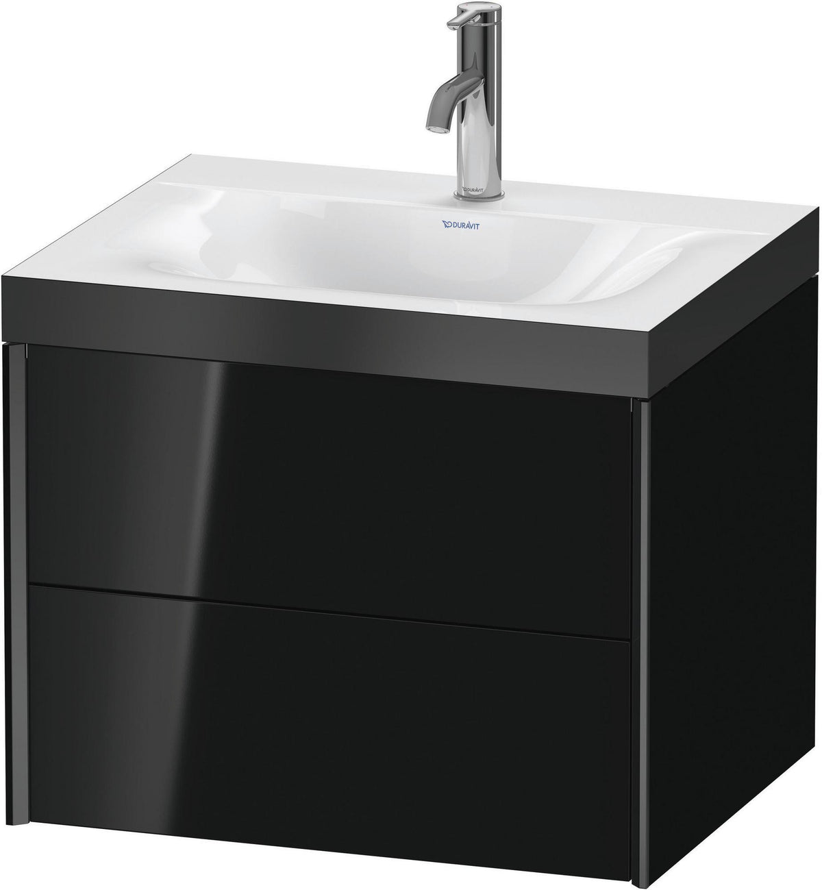 DURAVIT XViu Waschtischunterbauset 600 mm, 2 Schubkästen, schwarz matt, wandhängend