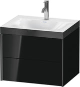 DURAVIT XViu Waschtischunterbauset 600 mm, 2 Schubkästen, schwarz matt, wandhängend