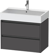 Duravit Ketho.2 Waschtischunterbau 784 mm wandhängend betongrau matt mit 2 Schubkästen