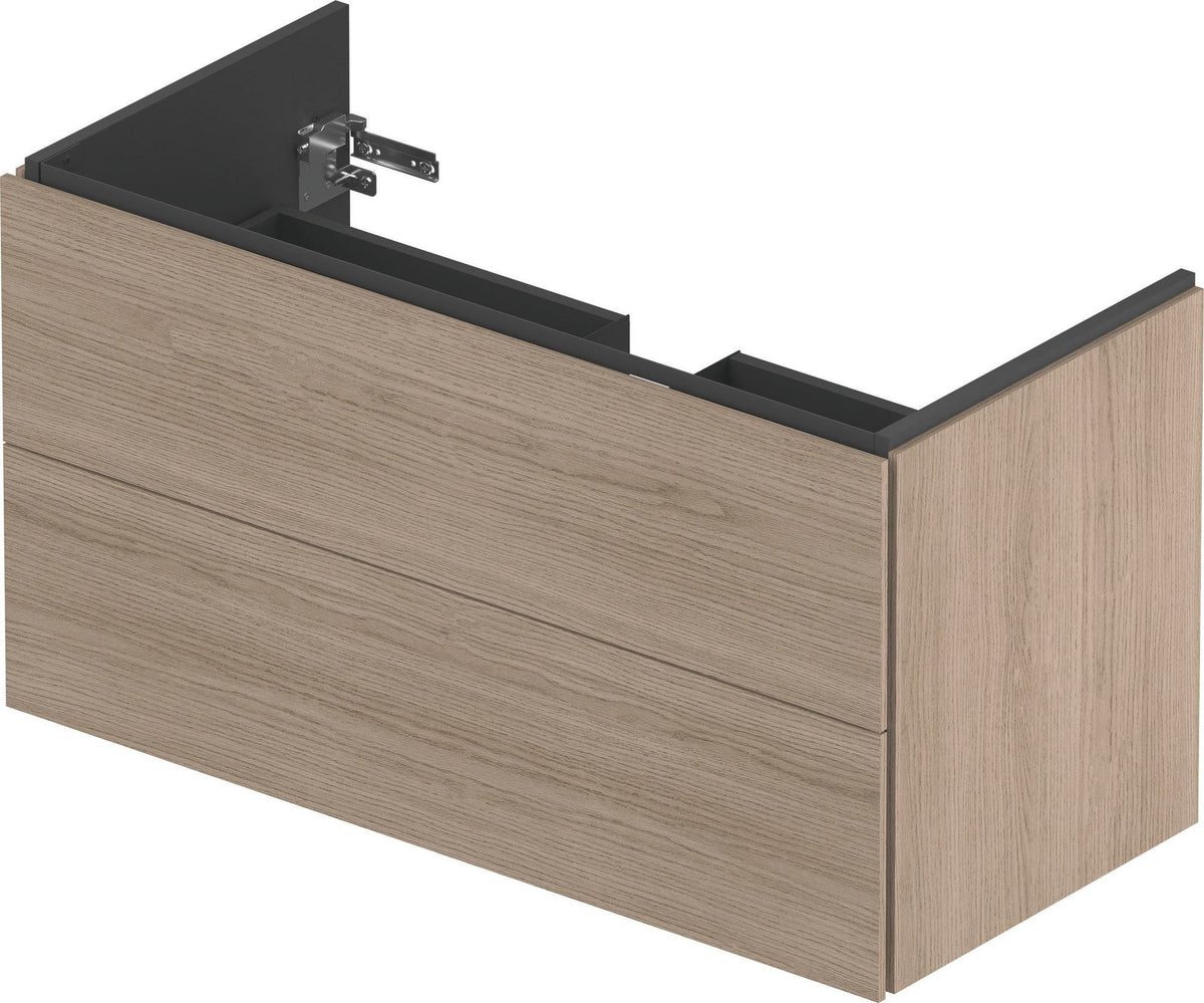 DURAVIT L-Cube Waschtischunterbau wandhängend 1020 mm Amerikanisch Nussbaum 2 Schubkästen
