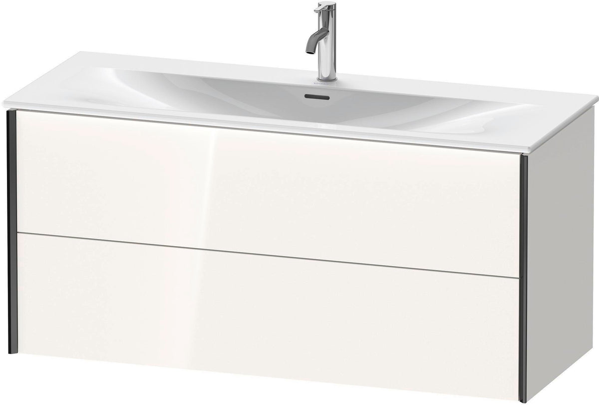 DURAVIT XViu Waschtischunterbau wandhängend 1210 mm, 2 Schubkästen, weiß matt – ohne Griff, mit Tip-On-Technik