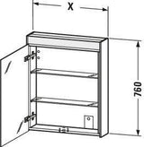 DURAVIT Brioso Spiegelschrank 700 mm betongrau matt mit LED-Beleuchtung und Steckdose